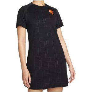Nike Netherlands Women Dri-FIT Soccer Jersey Dress Black Size CV5889-010 NEW